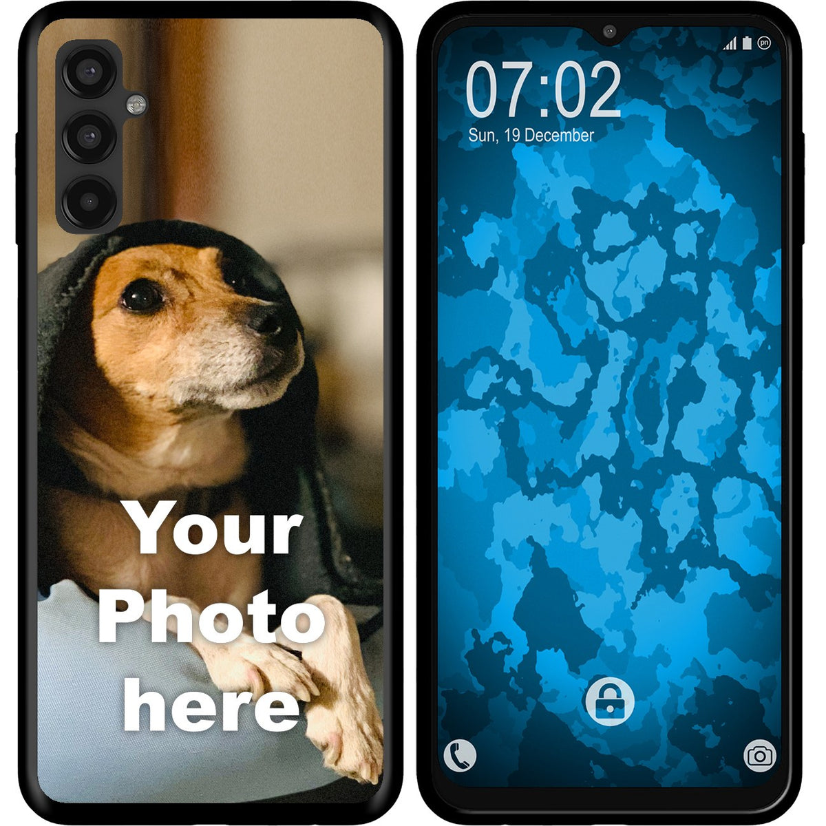 Personalisierte Handyhülle für Galaxy A14 5G (schwarz) zum Selbstgestalten mit eigenem Foto