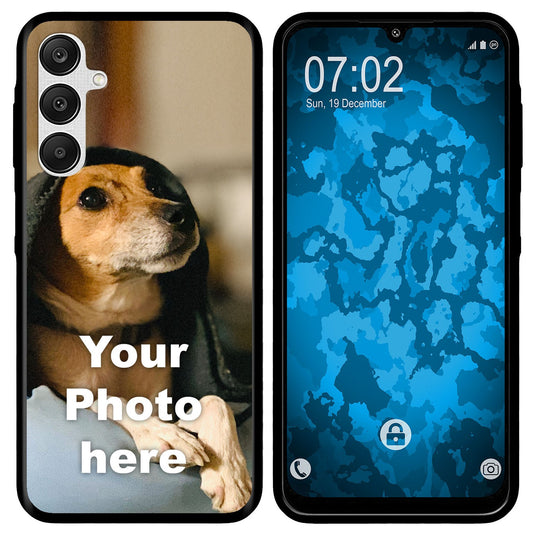 PhoneNatic Case kompatibel mit Galaxy A25 Personalisierte Handyhülle SCHWARZ zum selbst gestalten mit eigenem Foto