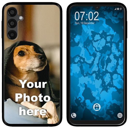 PhoneNatic Case kompatibel mit Galaxy A24 Personalisierte Handyhülle SCHWARZ zum selbst gestalten mit eigenem Foto