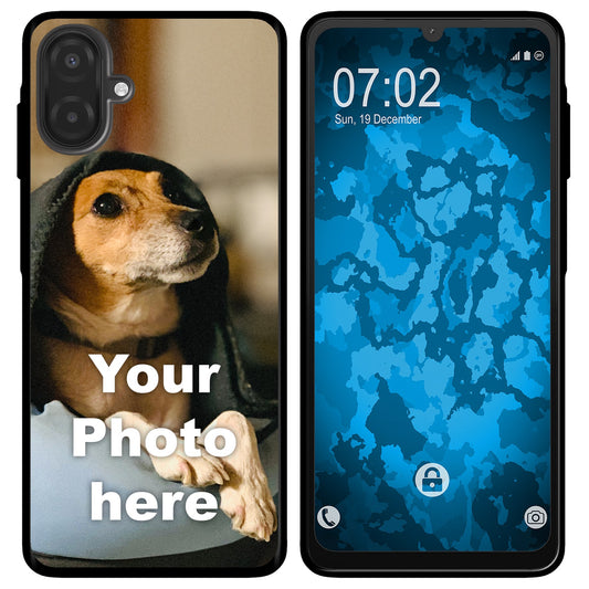 PhoneNatic Case kompatibel mit Galaxy A07 Personalisierte Handyhülle SCHWARZ zum selbst gestalten mit eigenem Foto