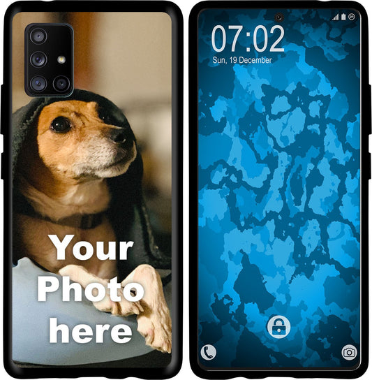PhoneNatic Case kompatibel mit Galaxy A71 5G Personalisierte Handyhülle SCHWARZ zum selbst gestalten mit eigenem Foto