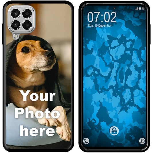 PhoneNatic Case kompatibel mit Galaxy M53 Personalisierte Handyhülle SCHWARZ zum selbst gestalten mit eigenem Foto