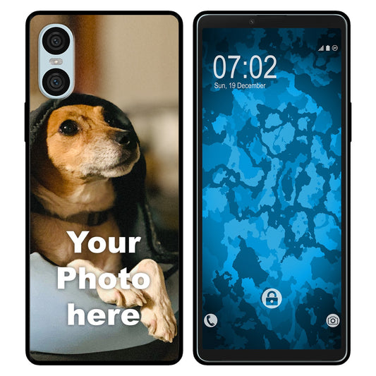 PhoneNatic Case kompatibel mit Xperia 10 VI Personalisierte Handyhülle SCHWARZ zum selbst gestalten mit eigenem Foto