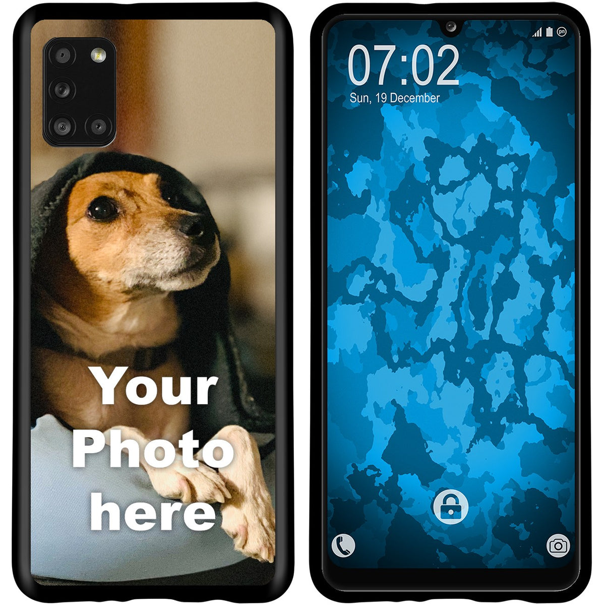 PhoneNatic Case kompatibel mit Galaxy A32 5G Personalisierte Handyhülle SCHWARZ zum selbst gestalten mit eigenem Foto