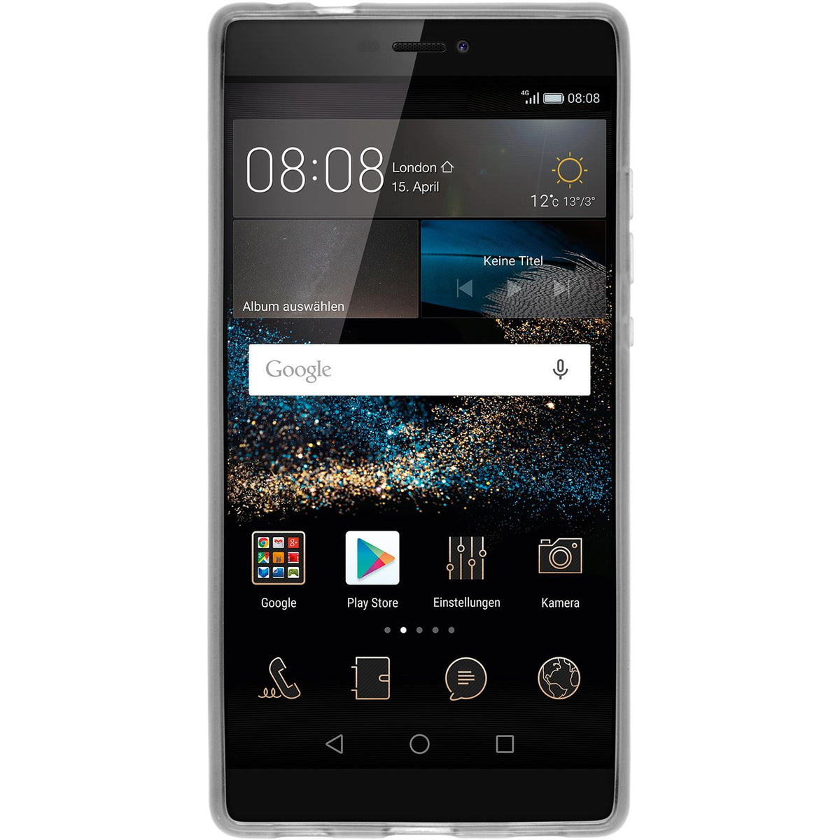 Case für Huawei P8 - weiß Silikon Hülle transparent – Ansicht 2