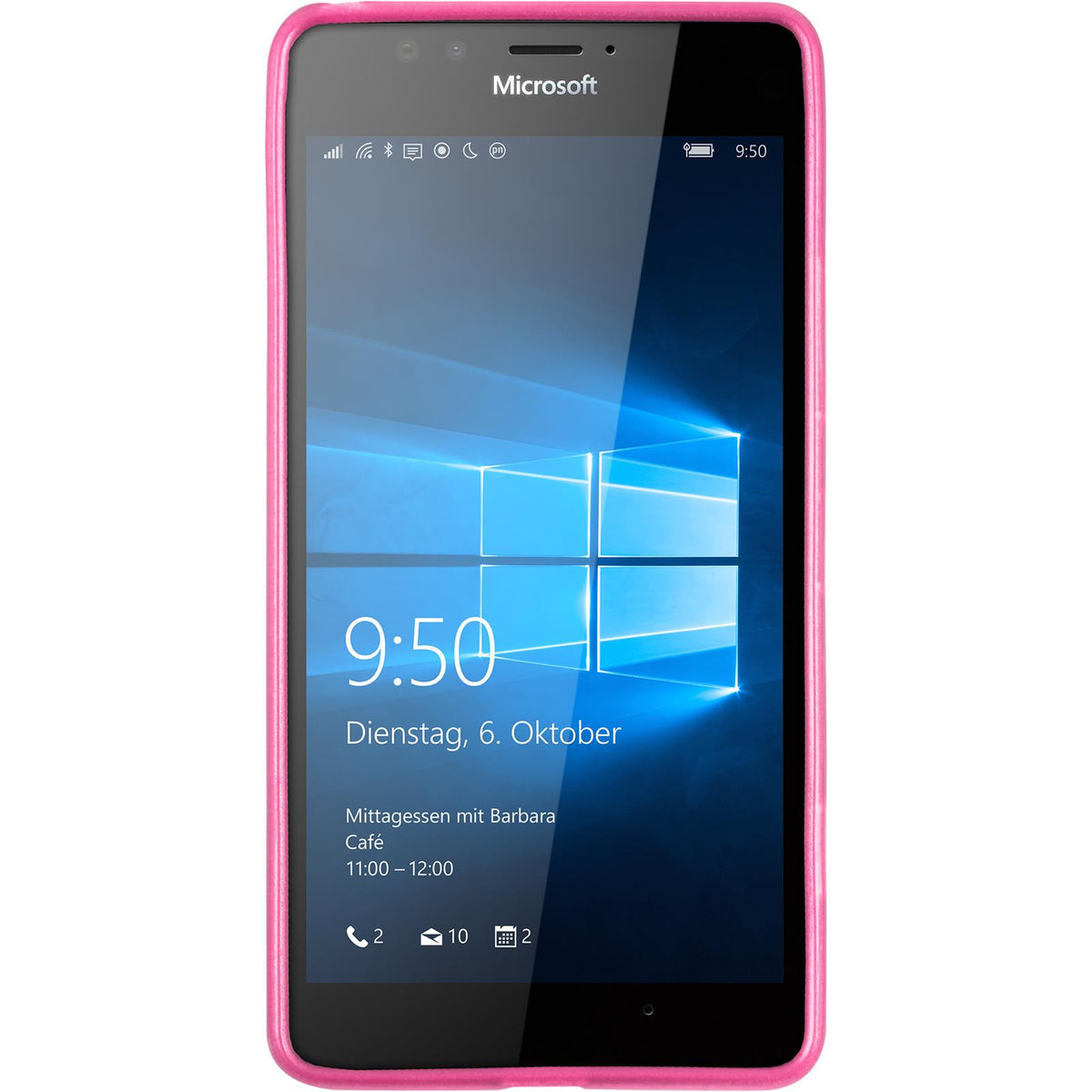 Case für Microsoft Lumia 950 - pink Silikon Hülle brushed – Ansicht 2