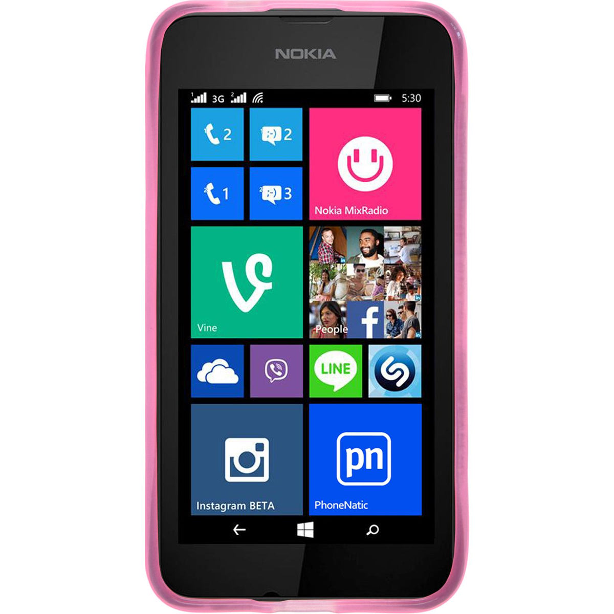 Case für Nokia Lumia 530 - rosa Silikon Hülle transparent – Ansicht 2