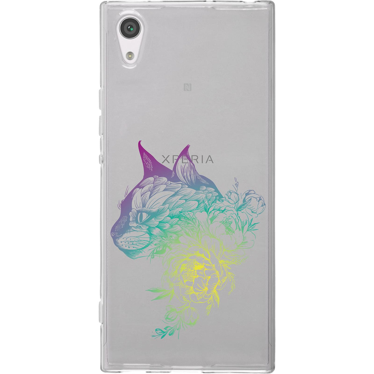 Case für Sony Xperia XA1 Silikon-Hülle Floral Katze M2-4 – Ansicht 2