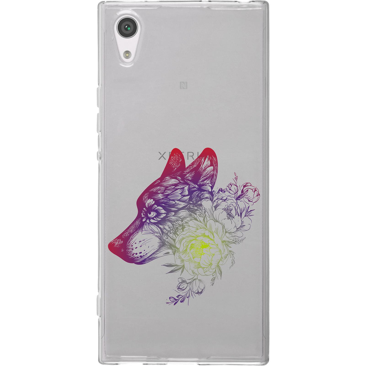 Case für Sony Xperia XA1 Silikon-Hülle Floral Wolf M3-5 – Ansicht 2