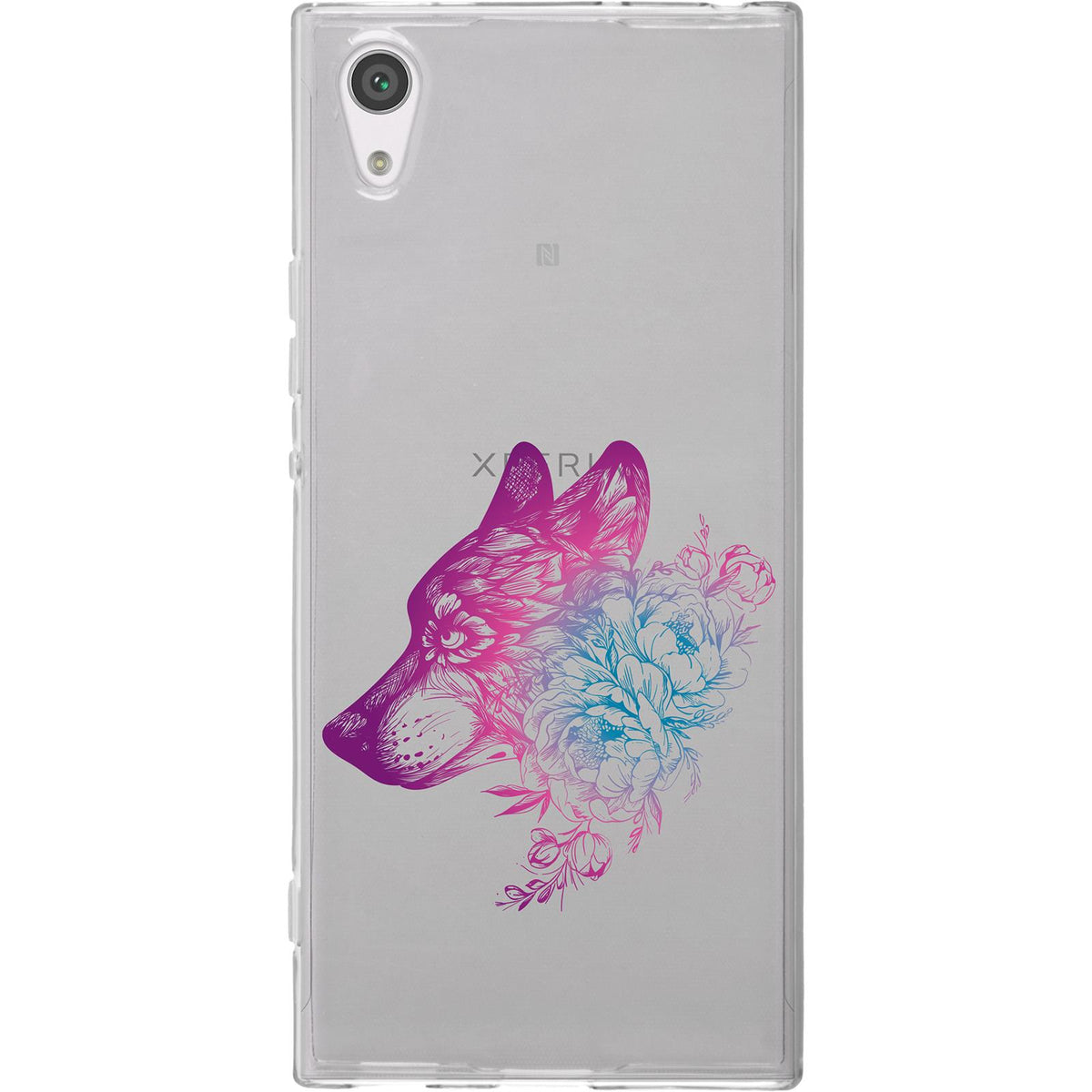 Case für Sony Xperia XA1 Silikon-Hülle Floral Wolf M3-6 – Ansicht 2