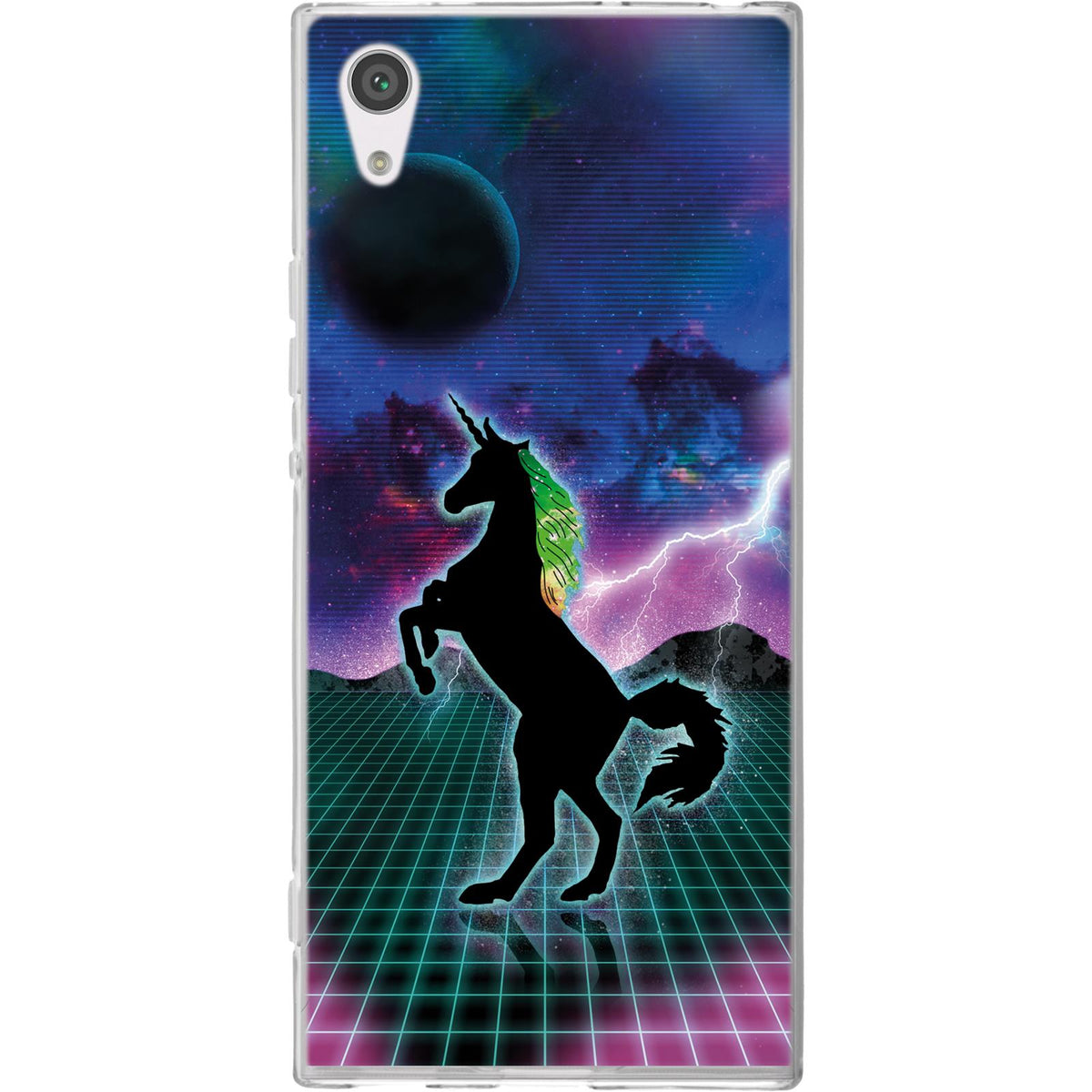 Case für Sony Xperia XA1 Silikon-Hülle Retro Wave Einhorn M2 – Ansicht 2