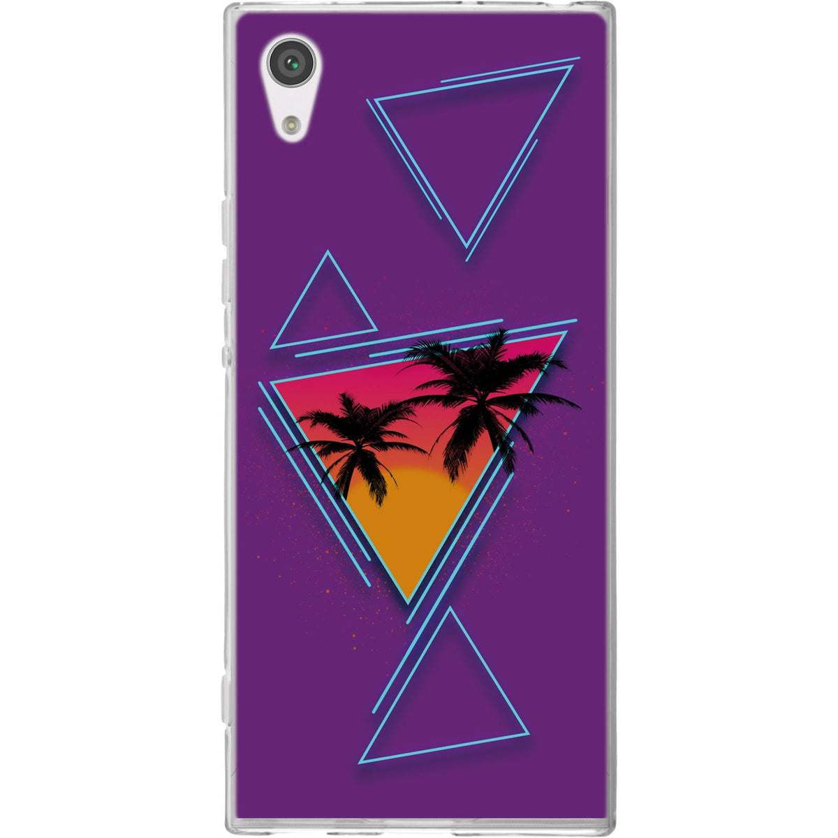 Case für Sony Xperia XA1 Silikon-Hülle Retro Wave Palmen M3 – Ansicht 2