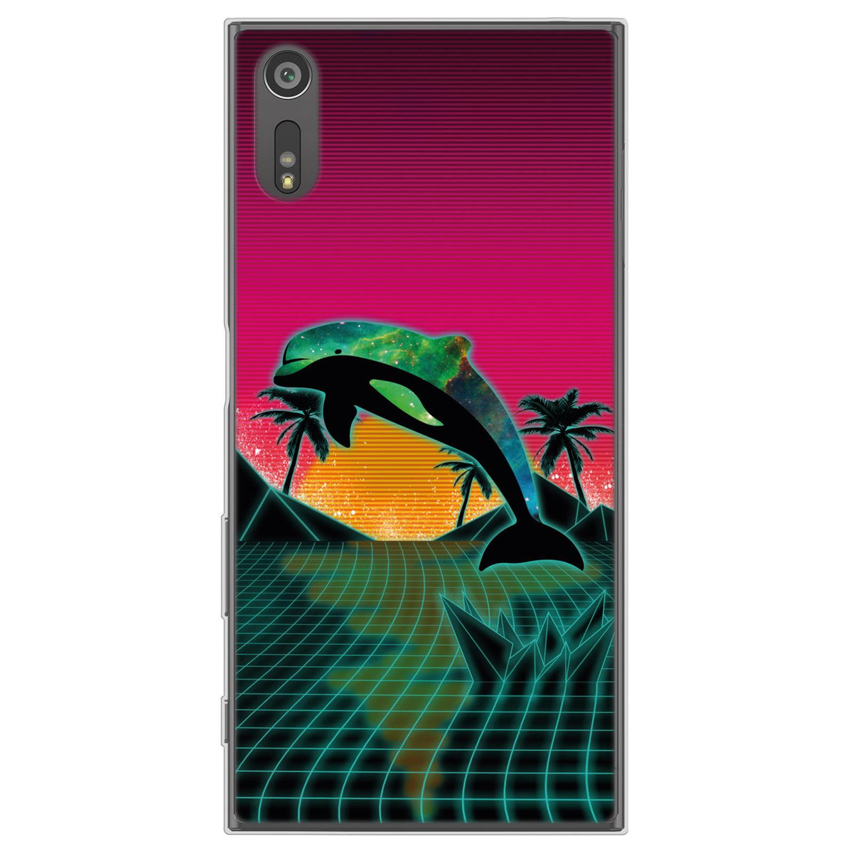 Case für Sony Xperia XZs Silikon-Hülle Retro Wave Delphin M1 – Ansicht 2