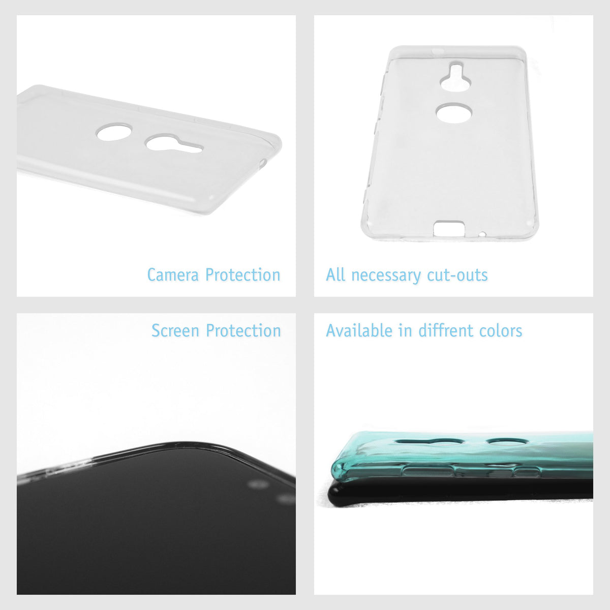 Case für Sony Xperia XZ3 - Crystal Clear Silikon Hülle transparent – Ansicht 4