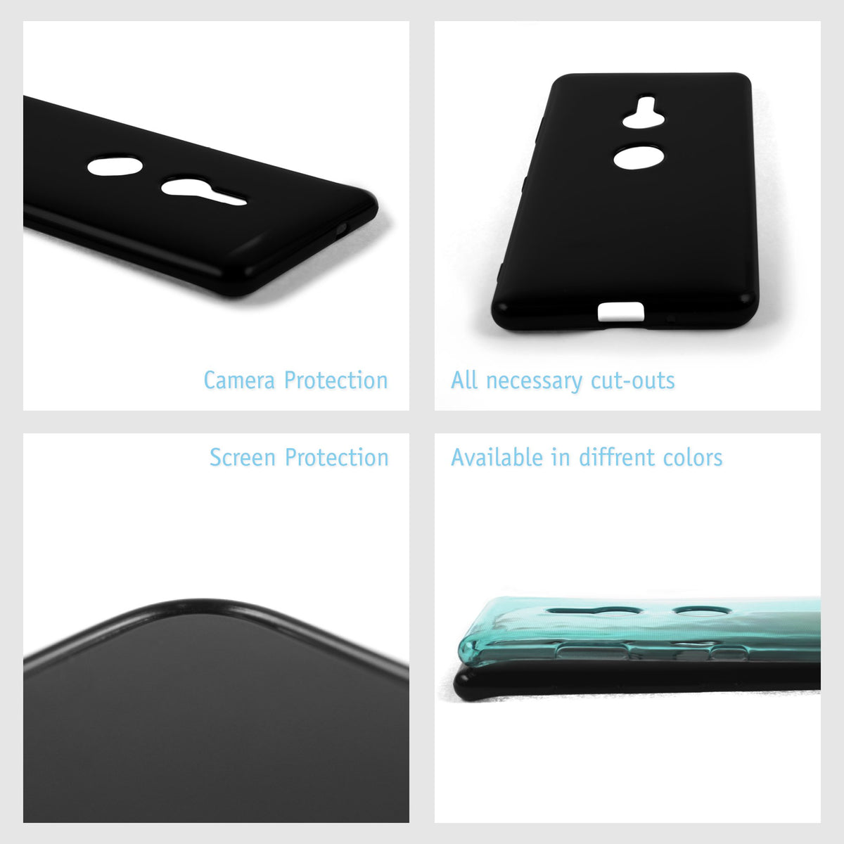 Case für Sony Xperia XZ3 - schwarz Silikon Hülle – Ansicht 4