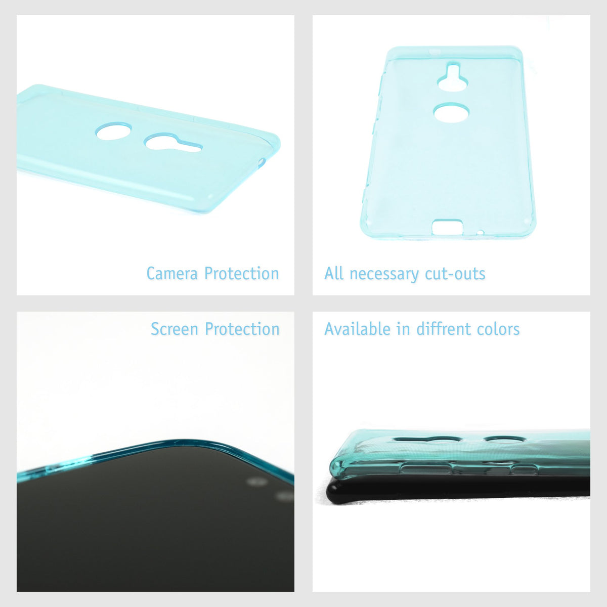 Case für Sony Xperia XZ3 - türkis Silikon Hülle transparent – Ansicht 4