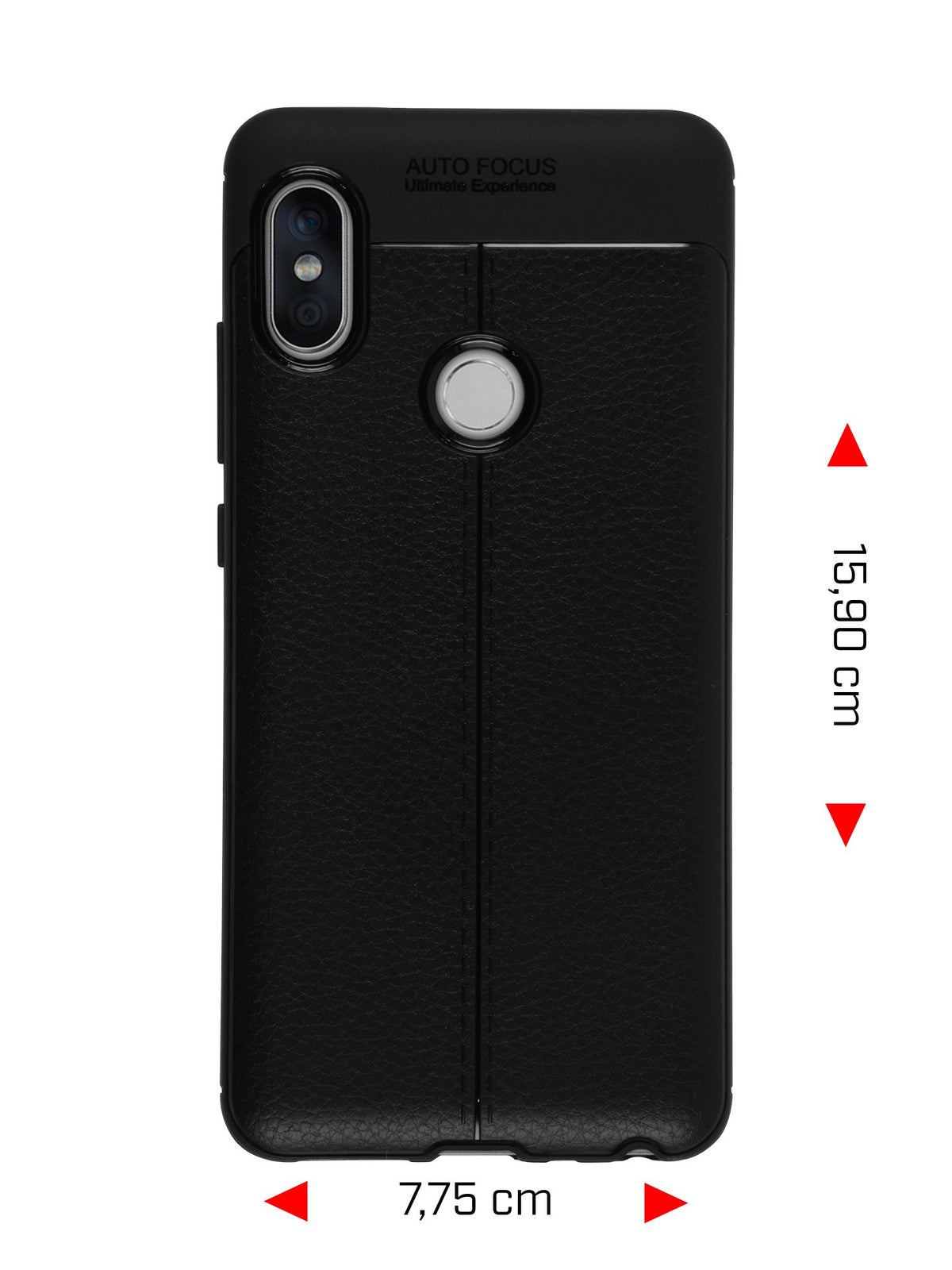 Case für Xiaomi Redmi Note 5 Pro - schwarz Silikon Hülle Lederoptik – Ansicht 2