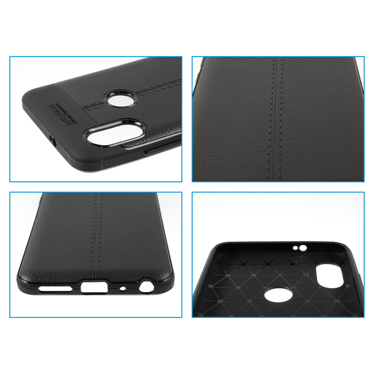 Case für Xiaomi Redmi Note 5 Pro - schwarz Silikon Hülle Lederoptik – Ansicht 4