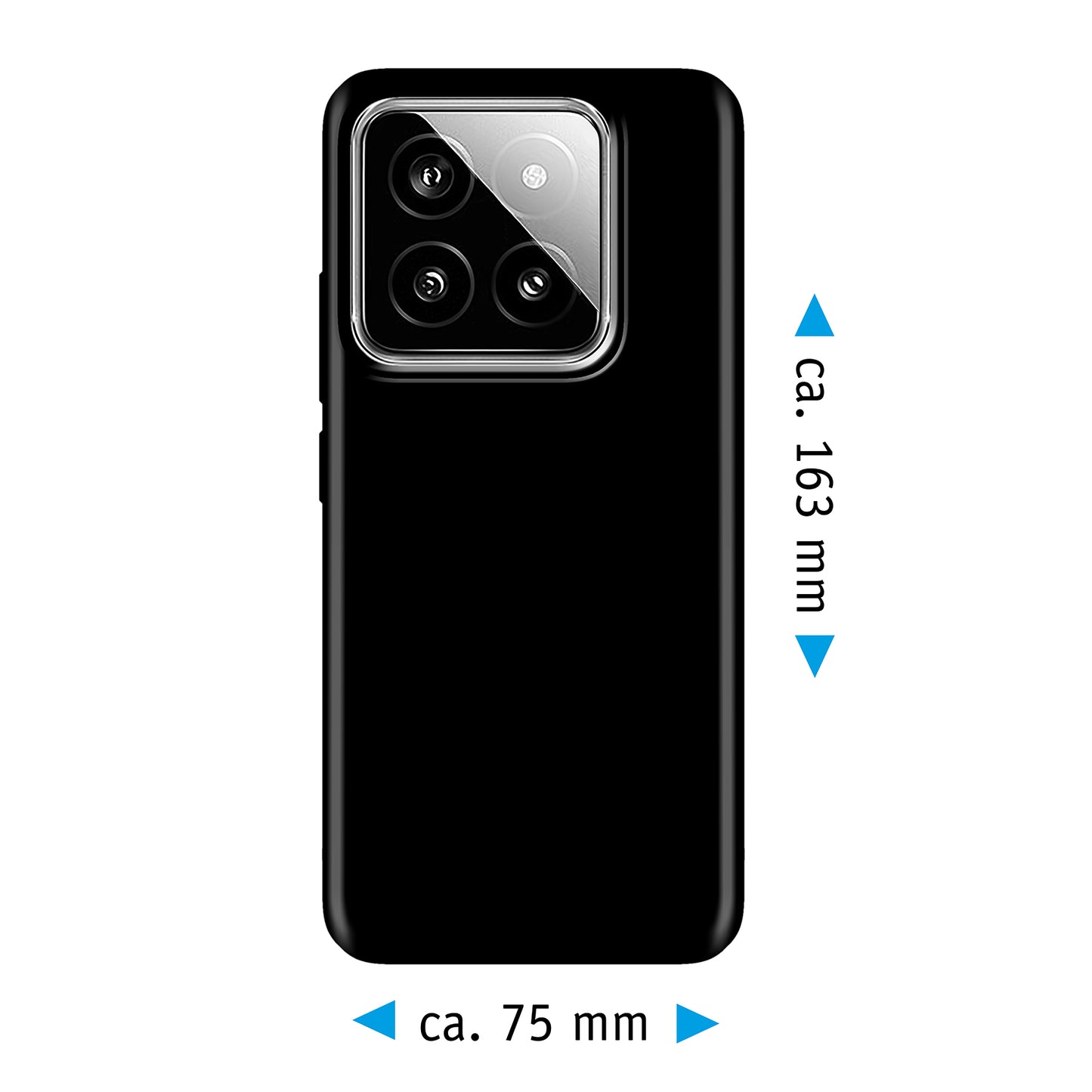 PhoneNatic Case kompatibel mit Xiaomi 14 Pro – Schwarz Silikon Hülle crystal-case Cover