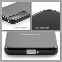 PhoneNatic Case kompatibel mit Sony Xperia 1 IV – Schwarz Silikon Hülle crystal-case Cover