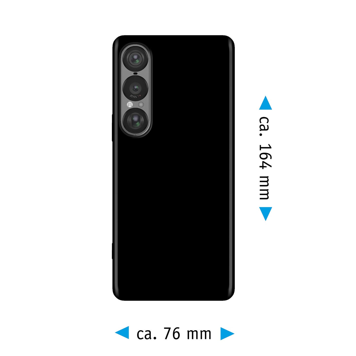 PhoneNatic Case kompatibel mit Sony Xperia 1 VII – Schwarz Silikon Hülle crystal-case Cover