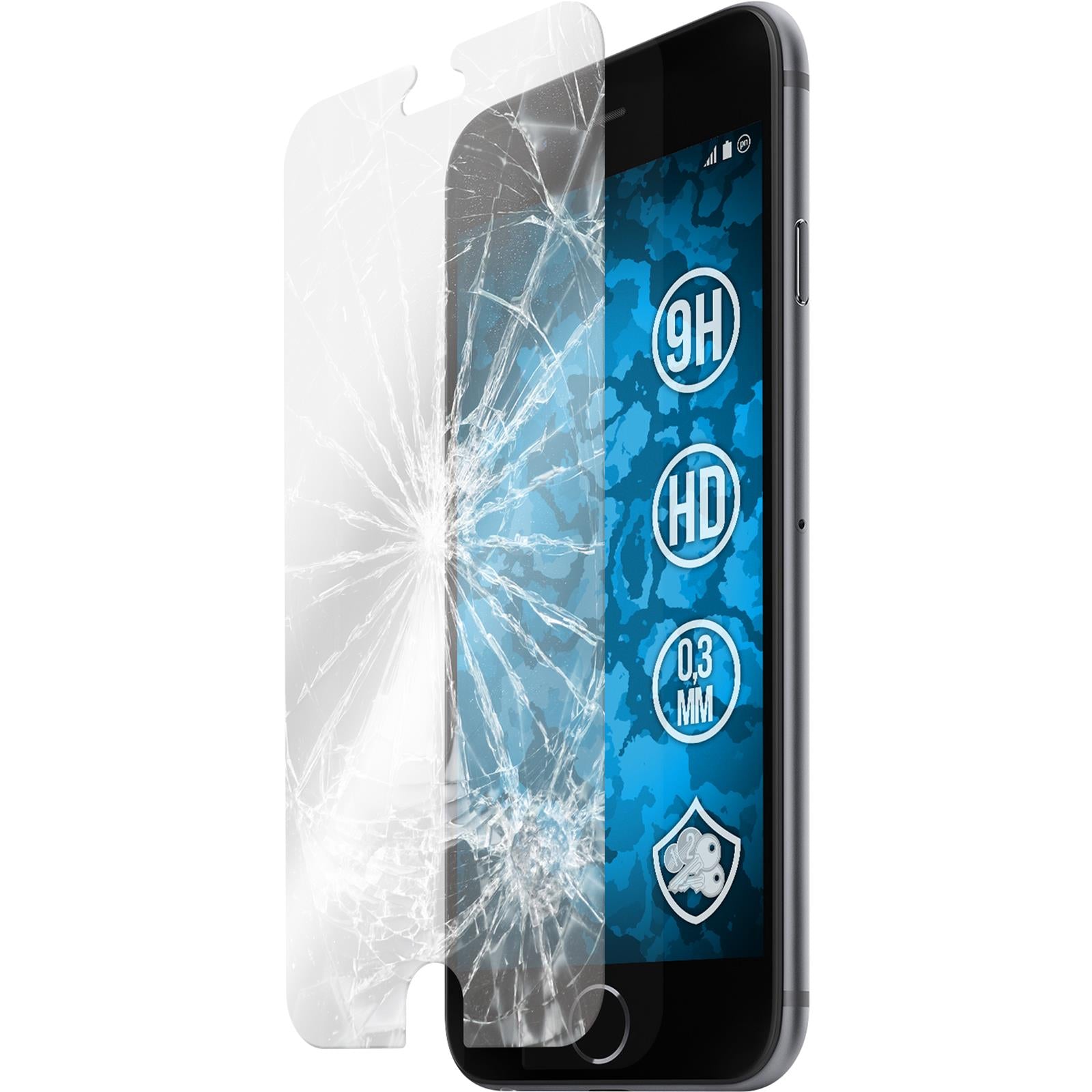 3 x Apple iPhone 6s / 6 Glas-Displayschutzfolie klar