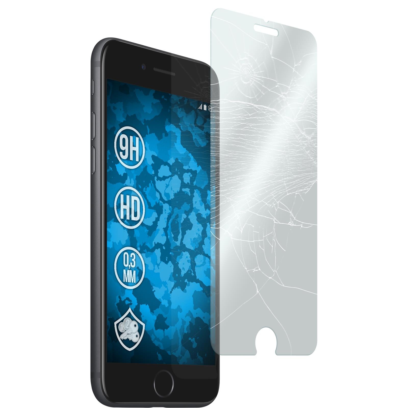 2 x Apple iPhone 8 Glas-Displayschutzfolie klar