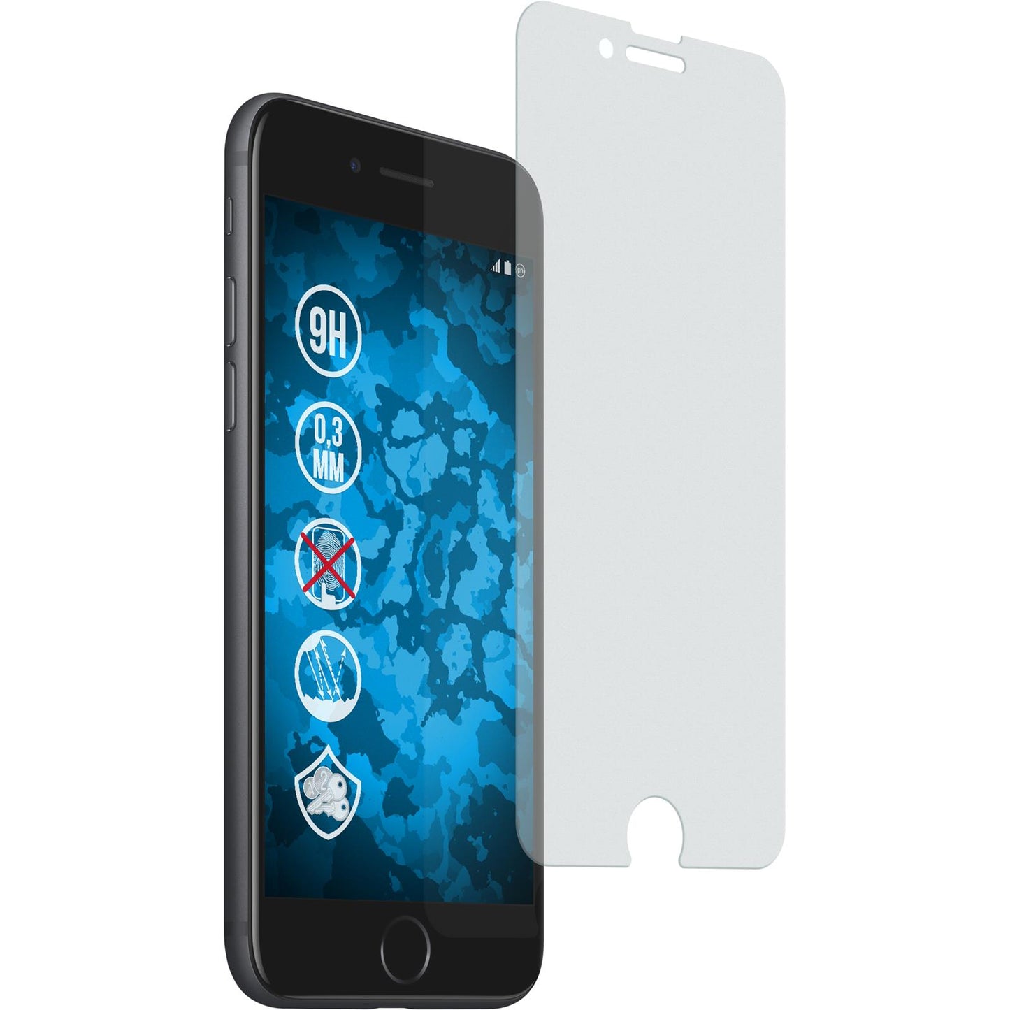 1 x Apple iPhone 7 Plus / 8 Plus Glas-Displayschutzfolie mat