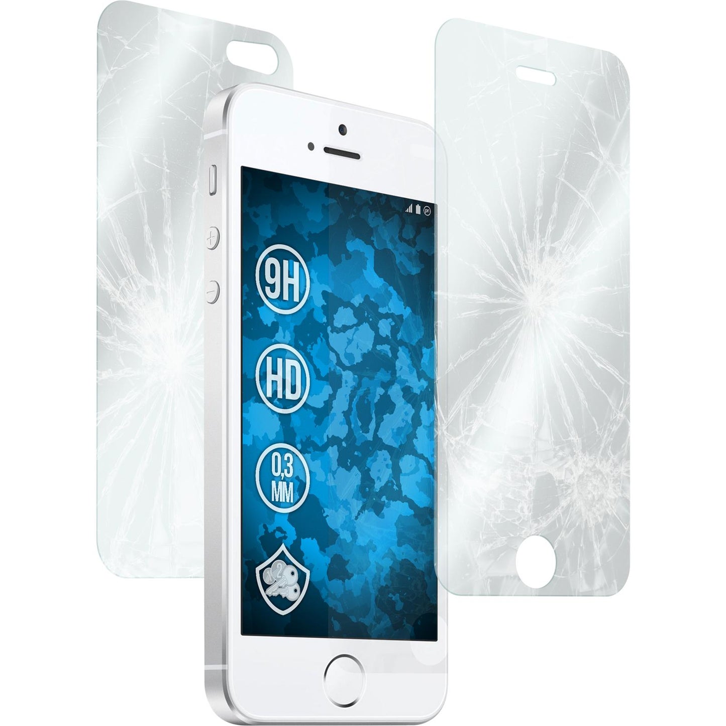 1 x Apple iPhone 5 / 5s / SE Glas-Displayschutzfolie klar Fu