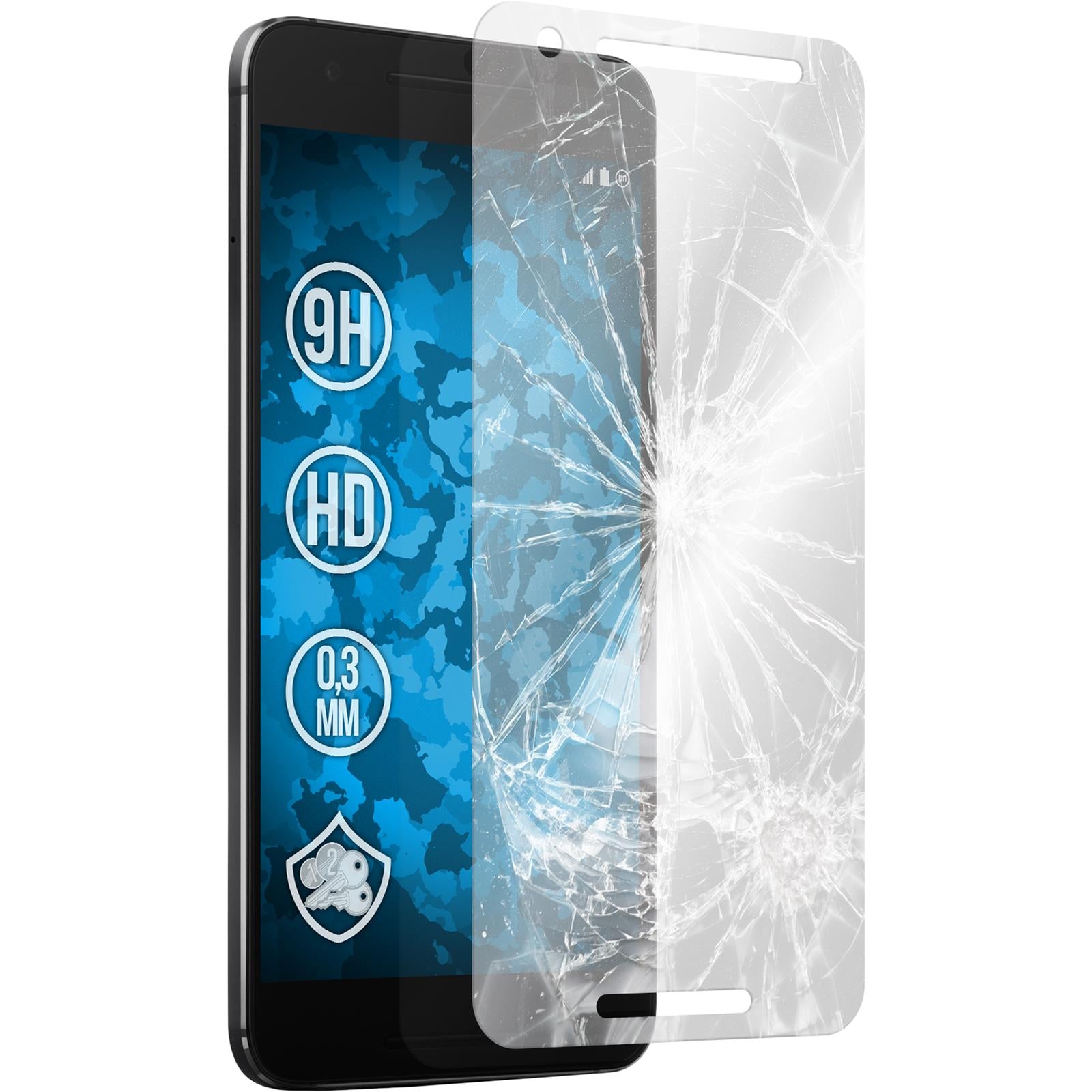 3 x Google Nexus 6P Glas-Displayschutzfolie klar