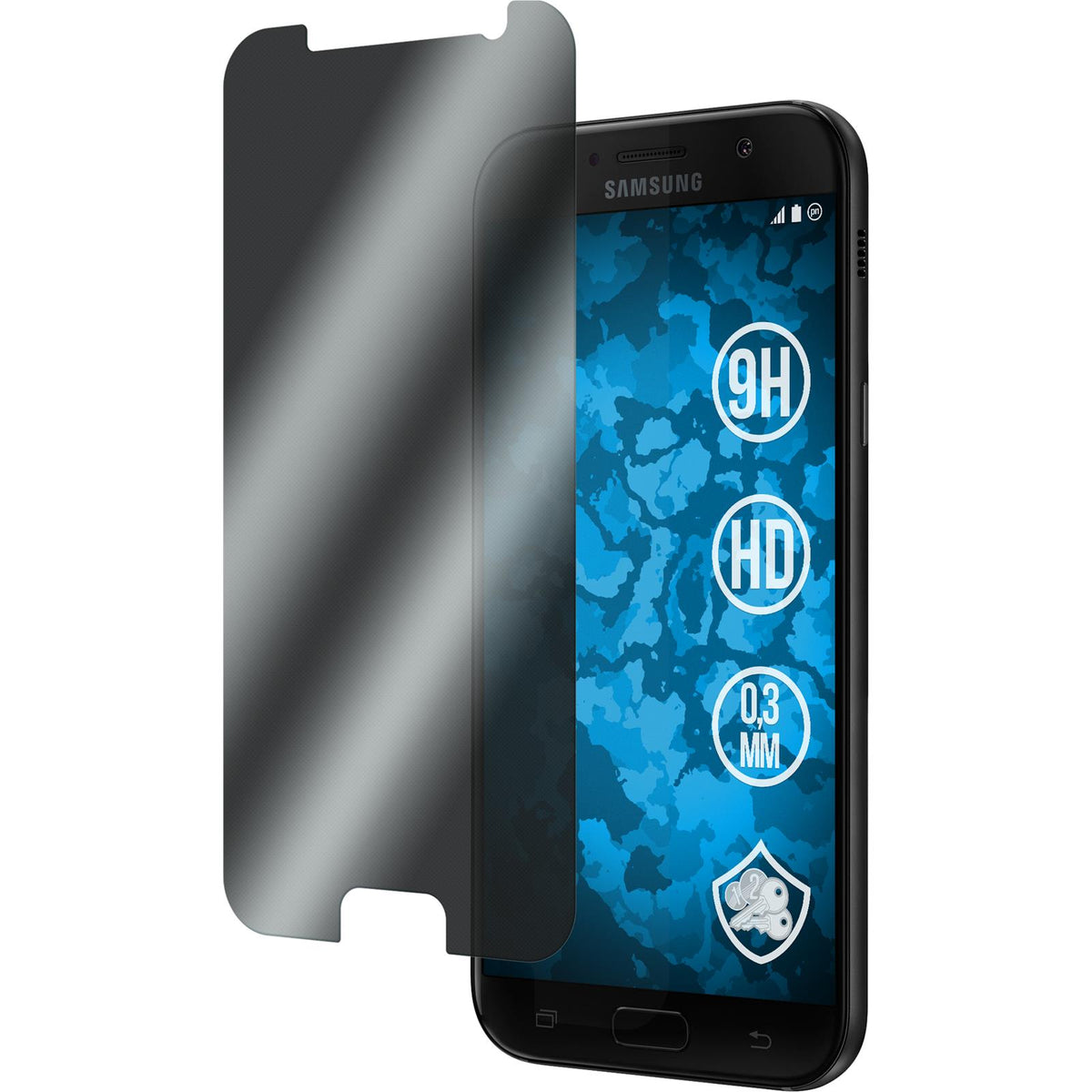 1 x Samsung Galaxy A7 (2017) Glas-Displayschutzfolie Privacy