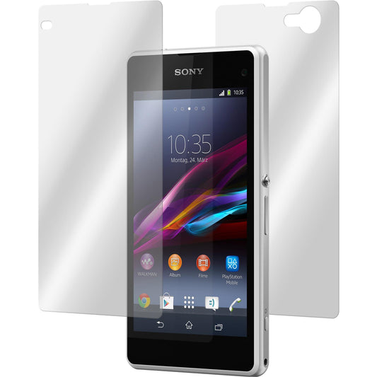 1 x Sony Xperia Z1 Compact Glas-Displayschutzfolie klar Full