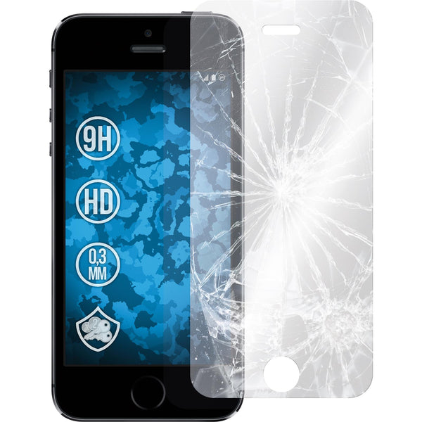 2 x Apple iPhone 5 / 5s / SE Glas-Displayschutzfolie klar