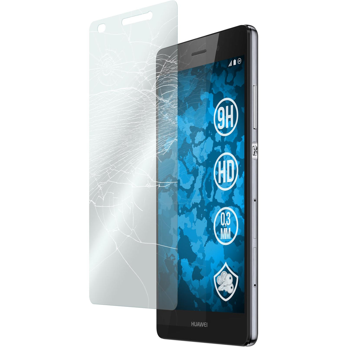 2 x Huawei P8 Lite 2015 (1.Gen.) Glas-Displayschutzfolie kla