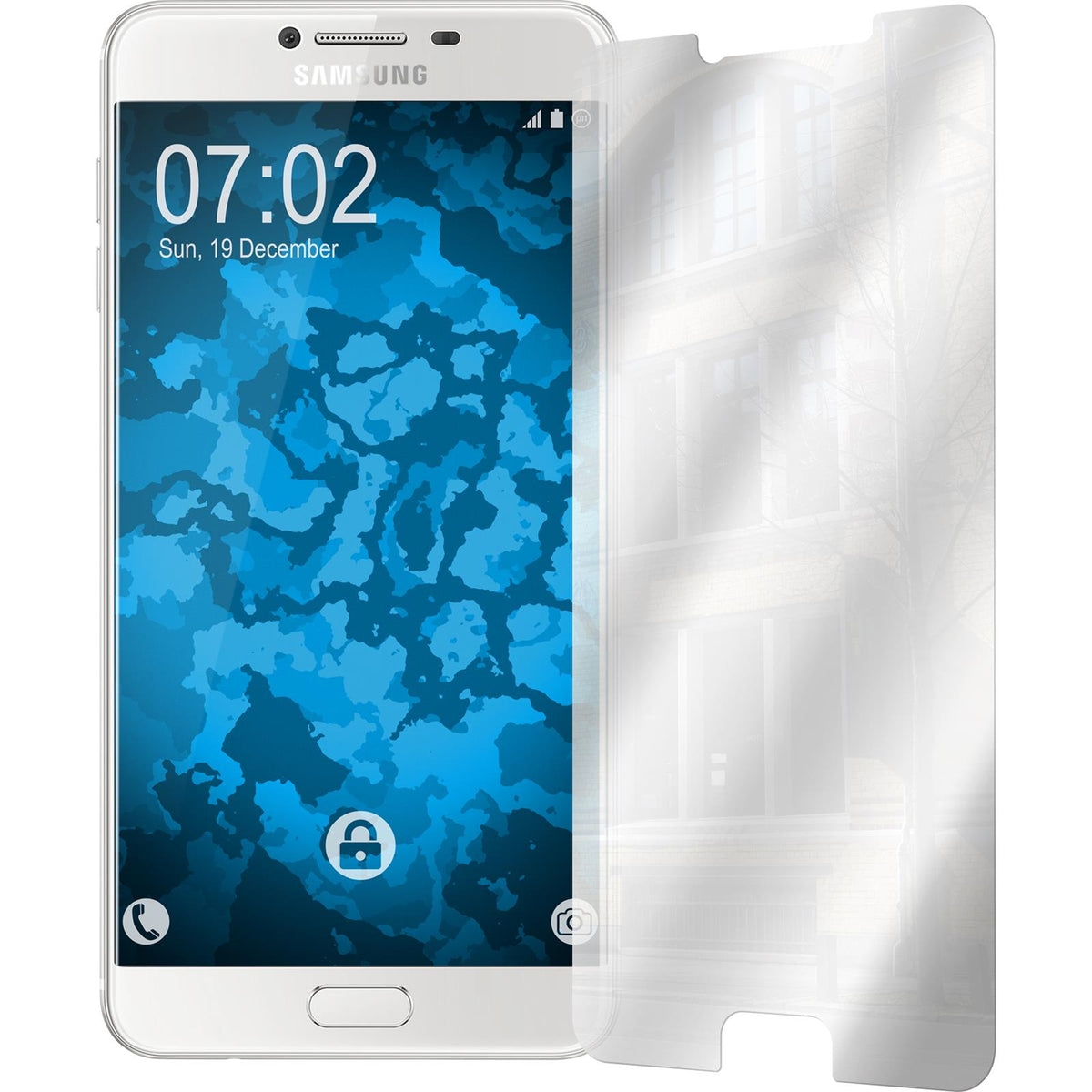 2 x Samsung Galaxy C7 Displayschutzfolie verspiegelt
