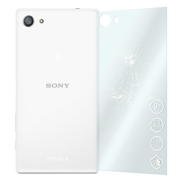 2 x Sony Xperia Z5 Compact Glas-Displayschutzfolie Rückseite