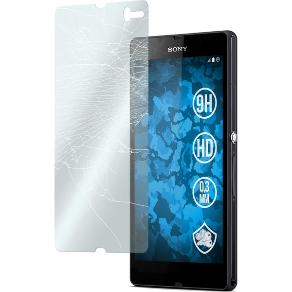 2 x Sony Xperia Z Glas-Displayschutzfolie klar