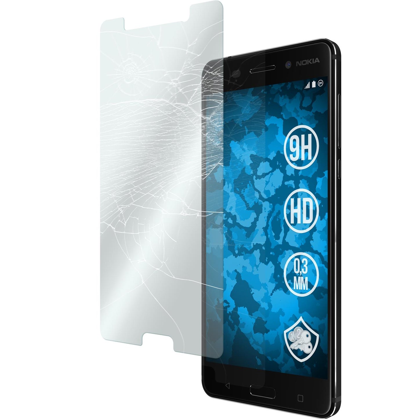 3 x  Nokia 6 Glas-Displayschutzfolie klar