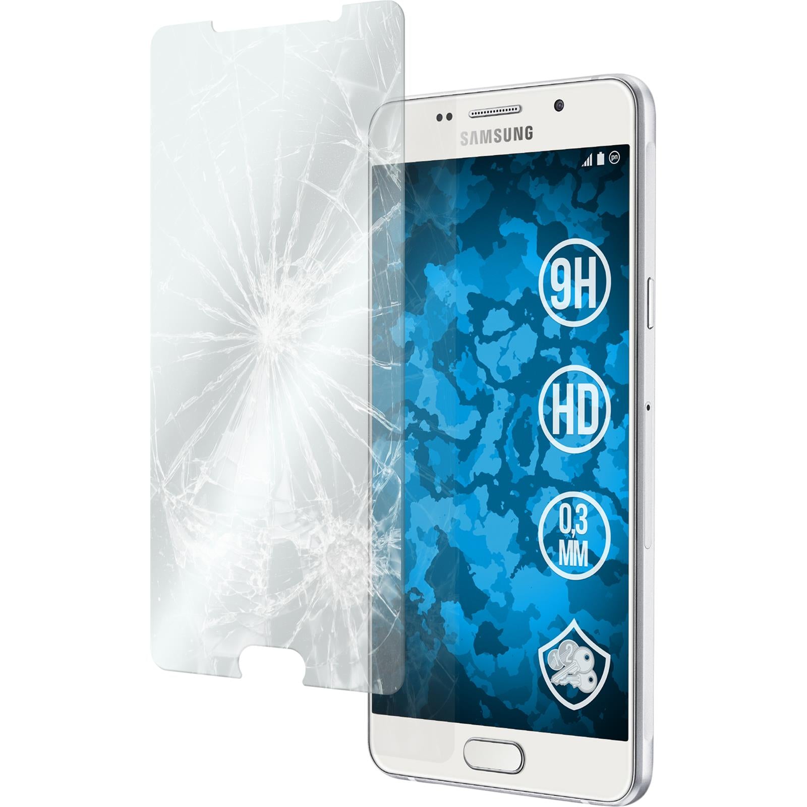 3 x Samsung Galaxy A7 (2016) A710 Glas-Displayschutzfolie kl