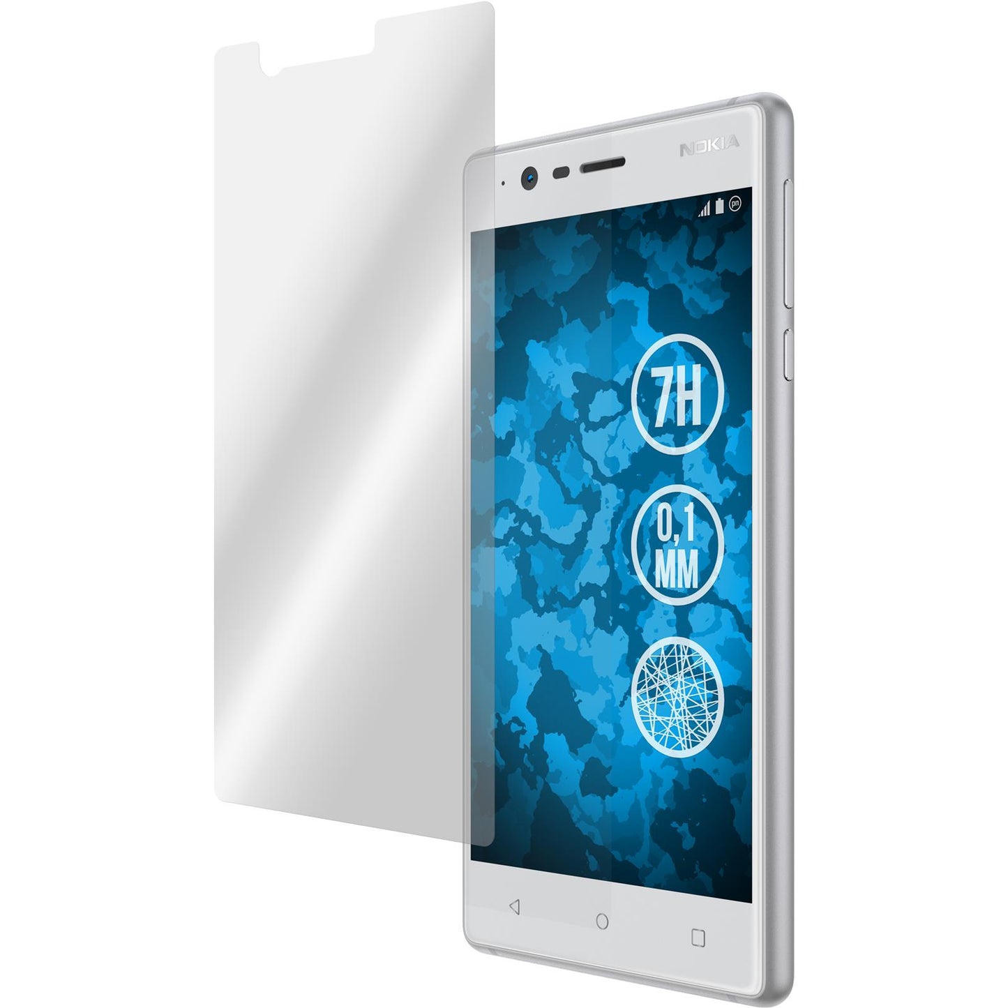4 x Nokia 3 Displayschutzfolie Fiber-Glas klar