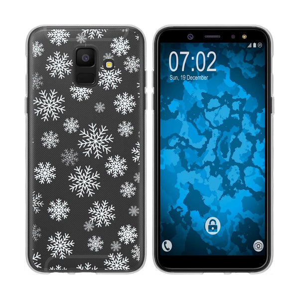 Galaxy A6 (2018) Silikon-Hülle X Mas Weihnachten Schneeflock