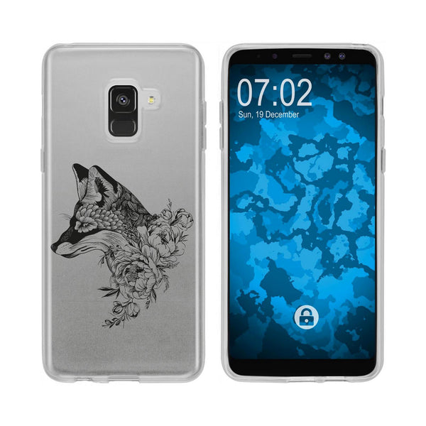 Galaxy A8 (2018) EU Version Silikon-Hülle Floral Fuchs M1-1