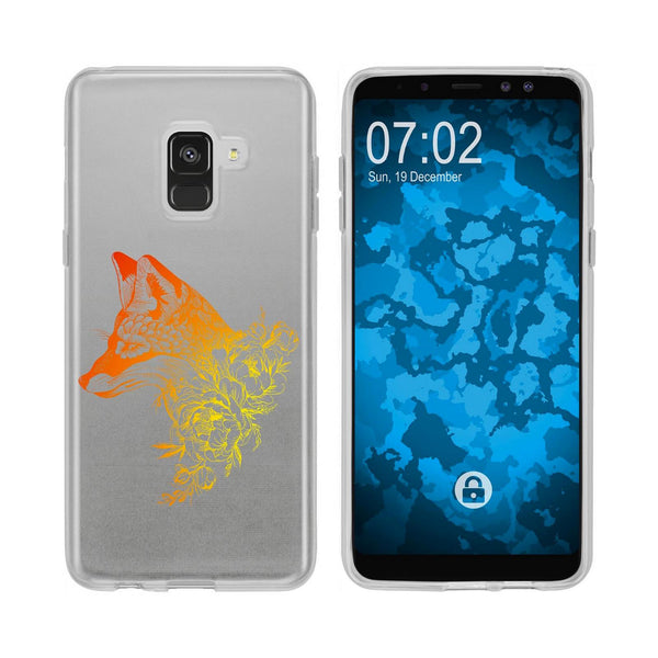 Galaxy A8 Plus (2018) Silikon-Hülle Floral Fuchs M1-2 Case