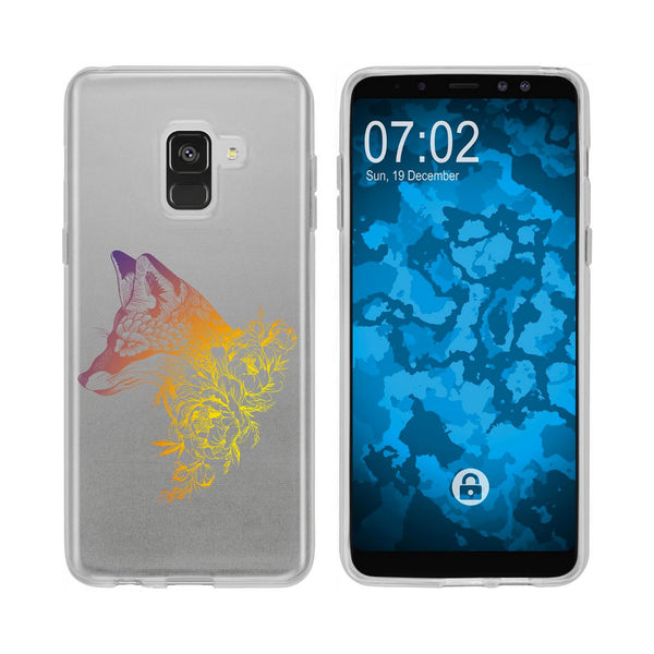 Galaxy A8 Plus (2018) Silikon-Hülle Floral Fuchs M1-3 Case