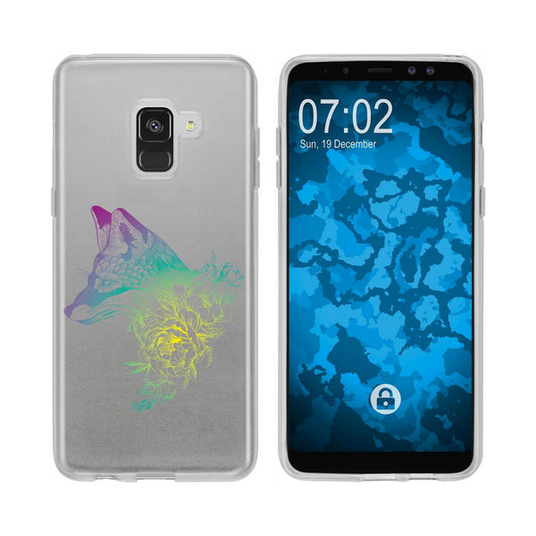 Galaxy A8 Plus (2018) Silikon-Hülle Floral Fuchs M1-4 Case