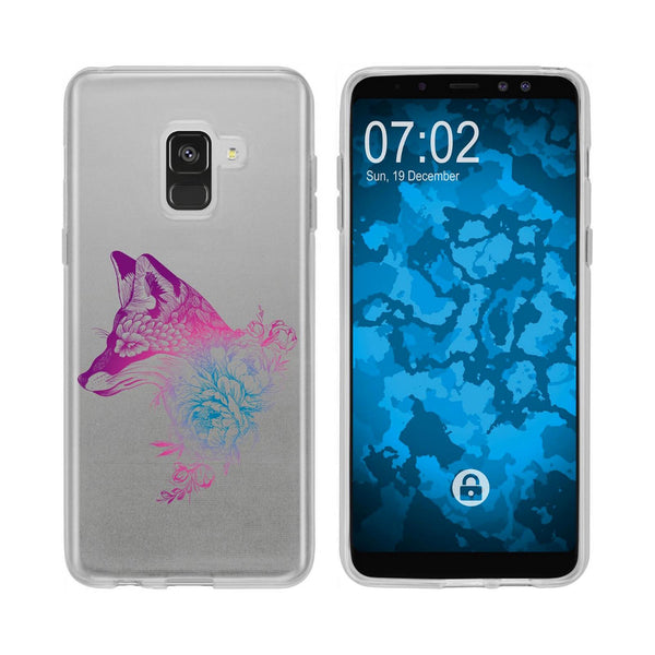 Galaxy A8 Plus (2018) Silikon-Hülle Floral Fuchs M1-6 Case