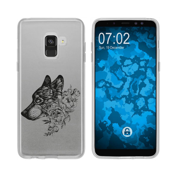 Galaxy A8 Plus (2018) Silikon-Hülle Floral Wolf M3-1 Case