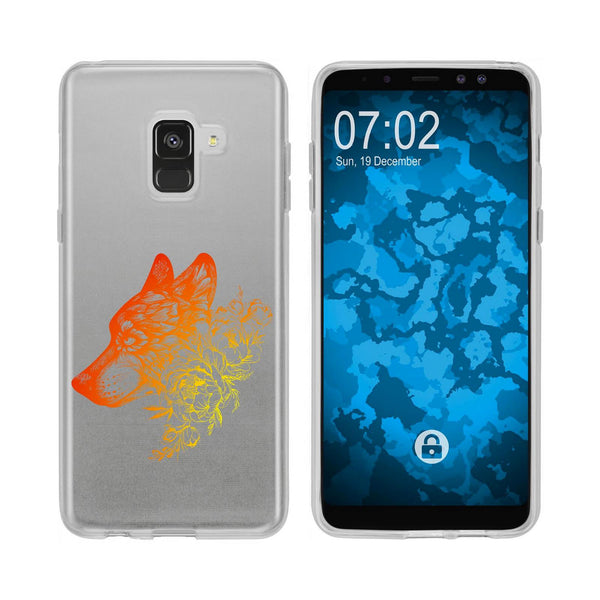 Galaxy A8 Plus (2018) Silikon-Hülle Floral Wolf M3-2 Case