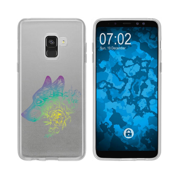 Galaxy A8 (2018) EU Version Silikon-Hülle Floral Wolf M3-4 C
