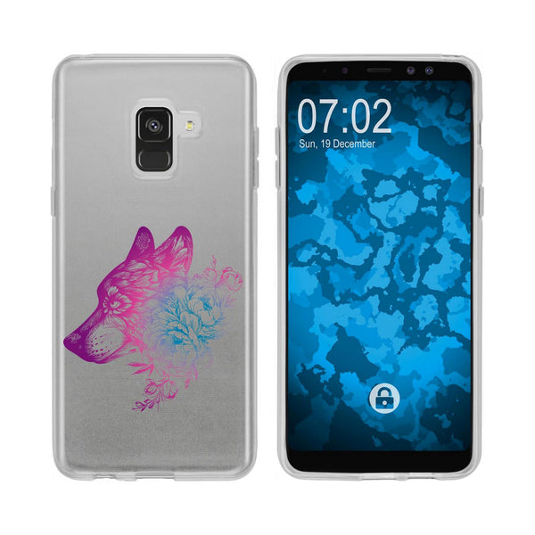 Galaxy A8 (2018) EU Version Silikon-Hülle Floral Wolf M3-6 C